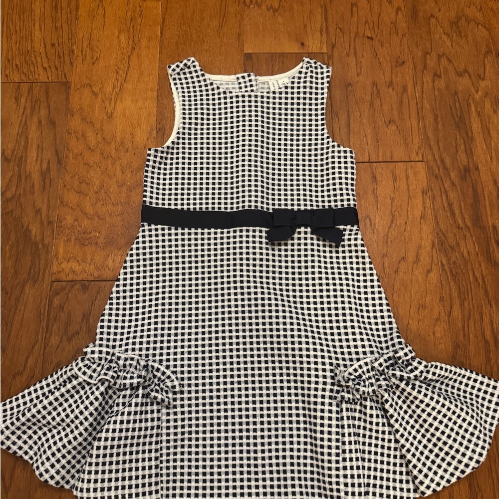 Janie and Jack Navy and White Checkered Dress
